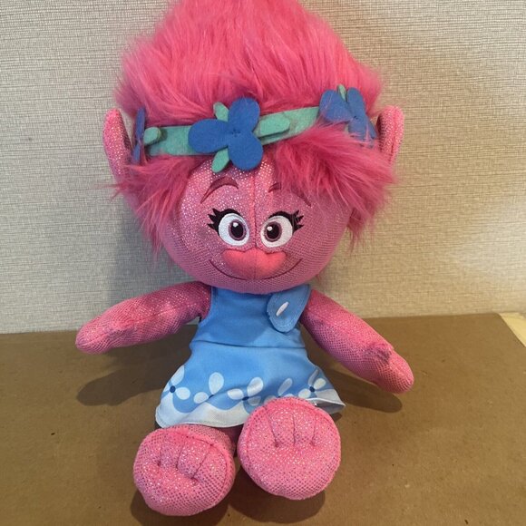 Trolls Other - Dreamworks Trolls 18" Plush Stuffed Pink Princess Poppy Doll excellent condition